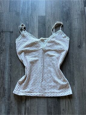 Brandy Melville White Cami with Red Heart Print
